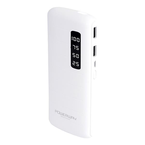 POWERWAY TX-100 10000 MAH DİJİTAL GÖSTERGELİ SİYAH*BEYAZ POWERBANK