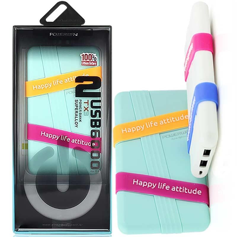 POWERWAY TX3 6000 MAH ÇİFT USB SUPER ALLOY POWERBANK