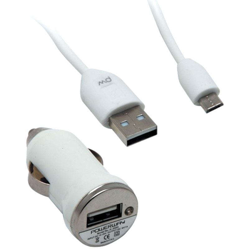 POWERWAY X-3333 SAMSUNG S3-S4 ARAÇ ŞARJ ALETİ + KABLO