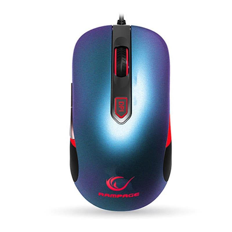 RAMPAGE SMX-R10 ORION X USB METALİK MAVİ 4000 DPI 5 FARKLI IŞIK MAKROLU GAMING MOUSE