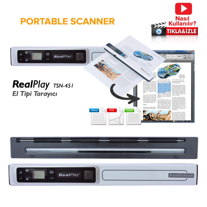 REALPLAY TSN451 PORTABLE SCANNER EL TİPİ ŞARJLI TARAYICI