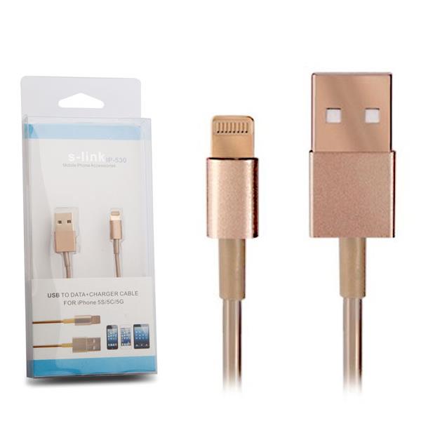 S-LINK IP-530 GOLD IPHONE 5 DATA + ŞARJ KABLOSU