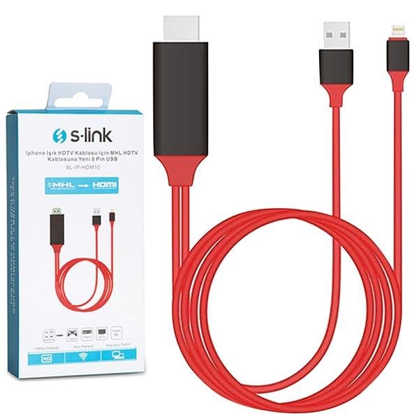 S-LINK IP-HDM10 APPLE IPHONE 5/5S/6/6S/7 SERİSİ HDMI ÇEVİRİCİ