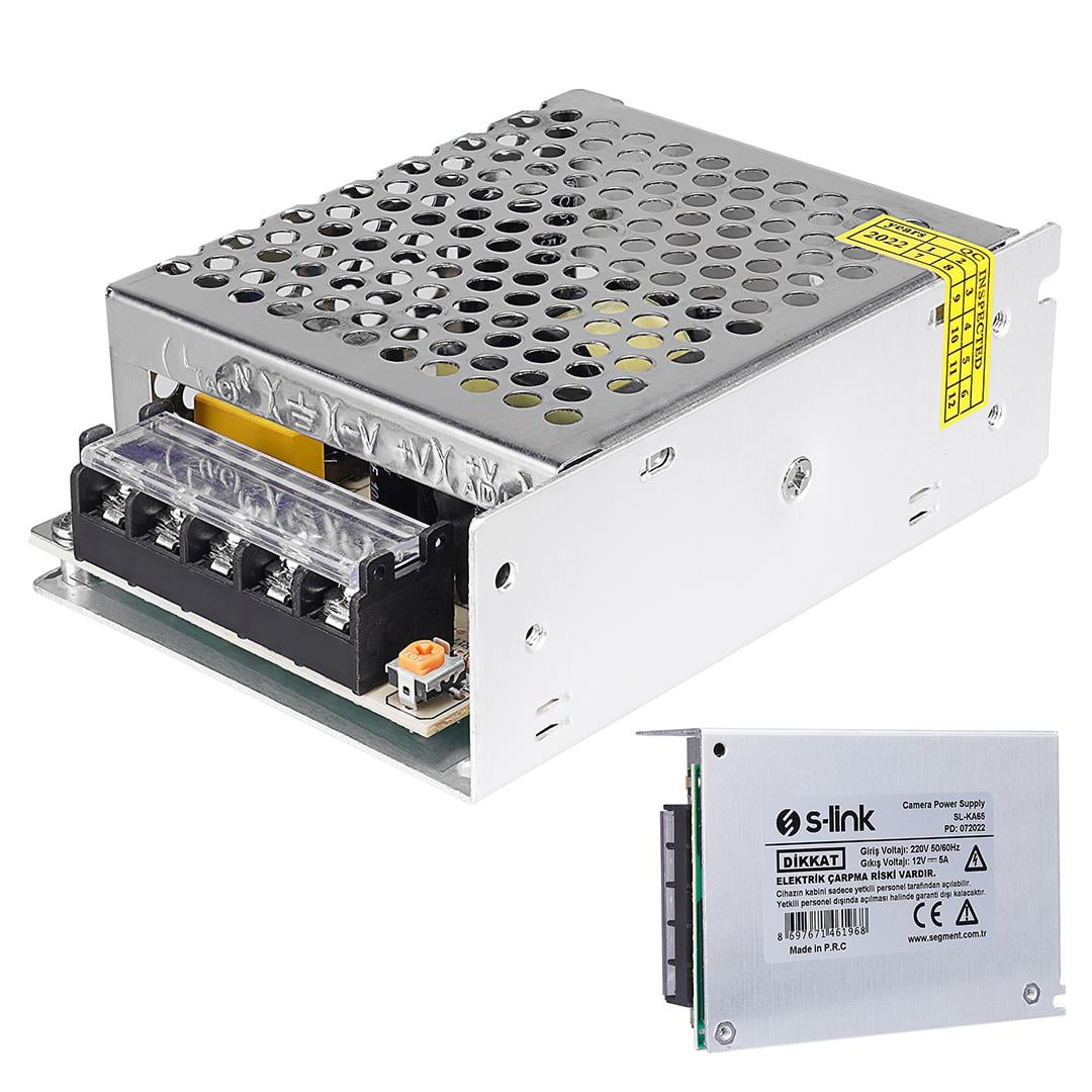 S-LINK SL-KA65 12 VOLT 5 AMPER 65 WATT METAL KASA ADAPATÖR