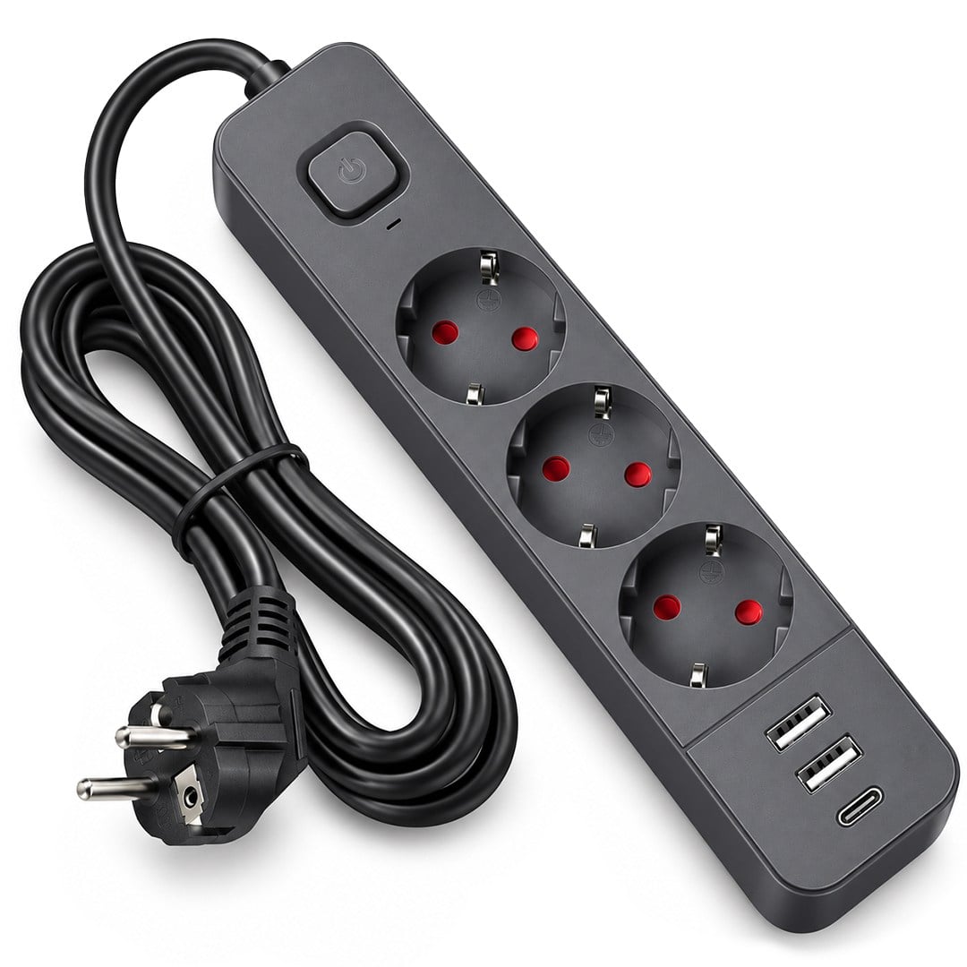 S-LINK SPG03U 2USB+1TYPE C 5V2.4A 3X1.0MM BAKIR 1.5M KABLO 750JOULE 3LÜ ANAHTARLI AKIM KORUMALI PRİZ Fiyatı - Merter Elektronik