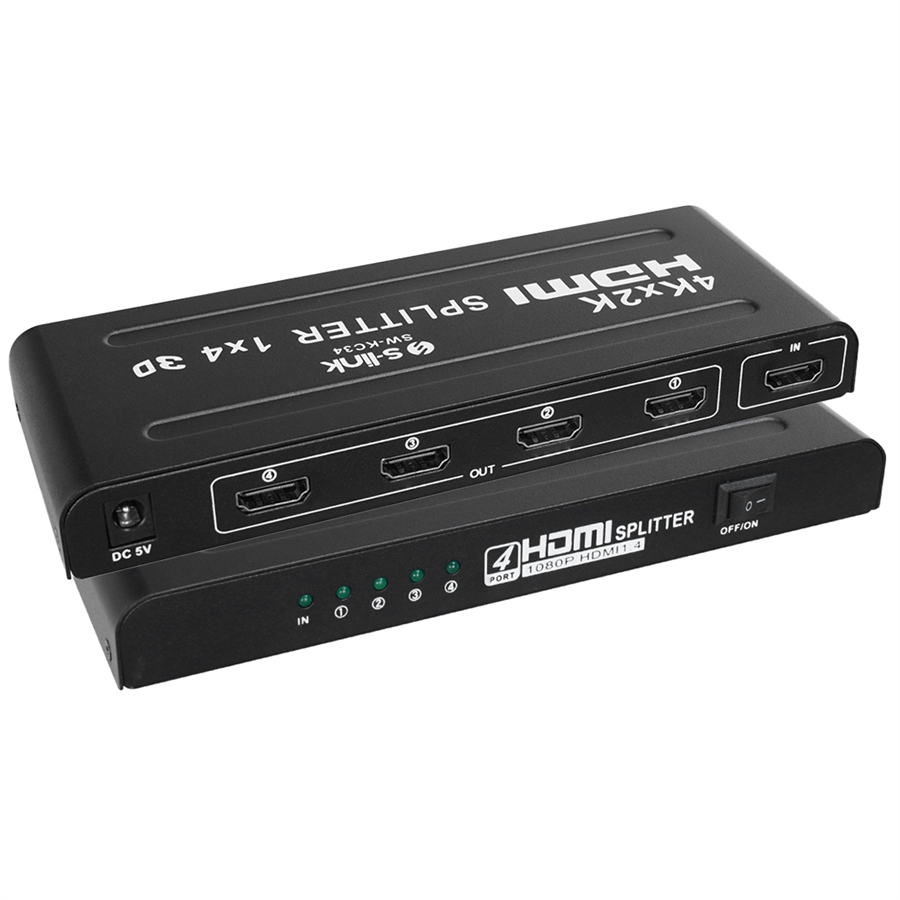 S-Link SW-KC34 4 Port 4Kx2K HDMI Görüntü Çoğaltıcı Splitter Full HD 3D Destekli  Fiyatı - Merter Elektronik