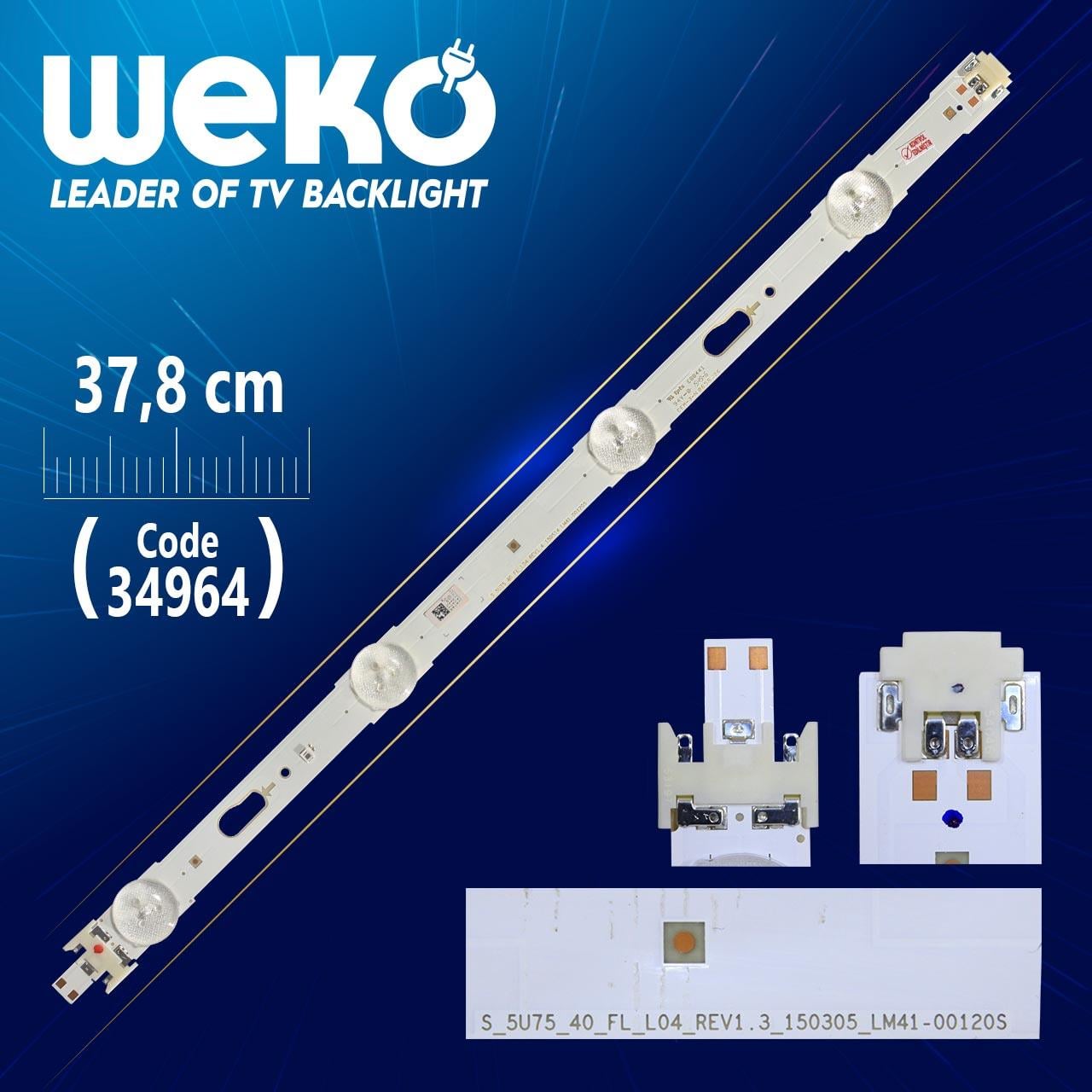S_5U75_40_FL_L04_REV1.2 LM41-00117C - LM41-00120R - V5DU-400DCA-R1 - LEFT - 37.8 CM 4 LEDLİ (WK-782)