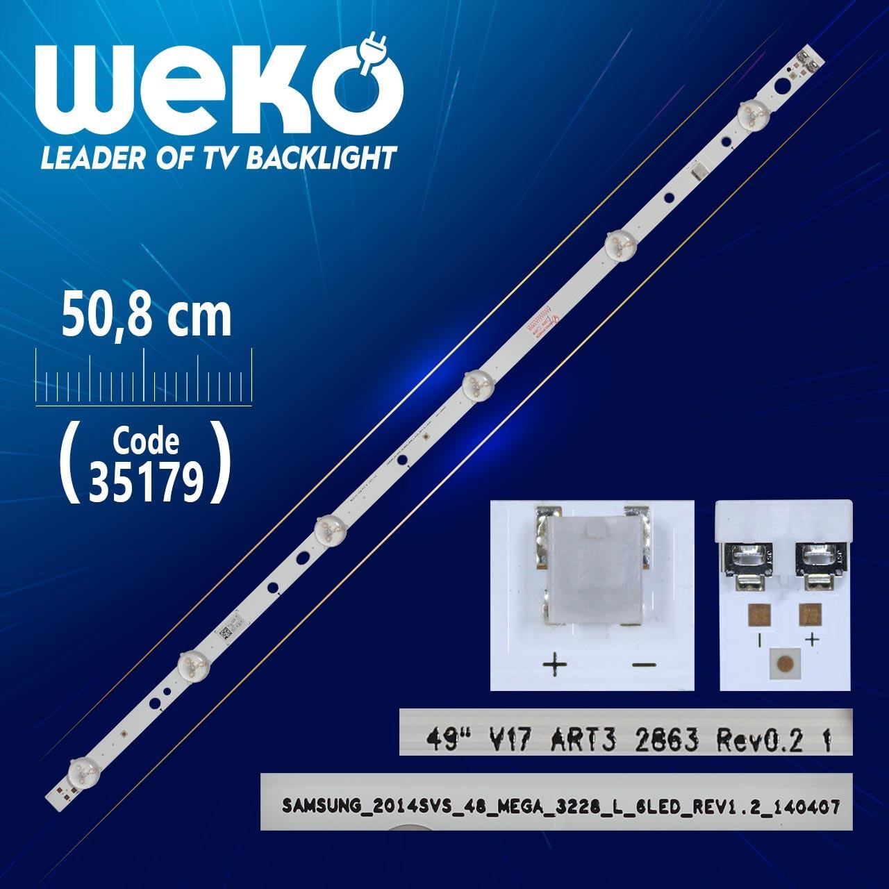 SAMSUNG_2014SVS_48_MEGA_3228_L_6LED_REV1.2_140407 - DMGE-480SMA-R6 - 50.80 CM 6 LEDLİ - (WK-484) SOKETSİZ