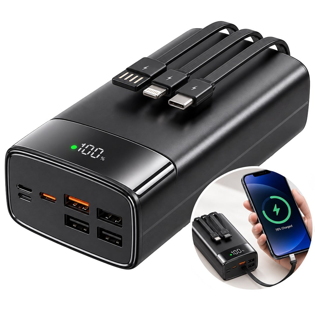 SNAPRON SNP-3035 22.5W LCD ERKAN PD 30.000MAH DAHİLİ KABLOLU HIZLI ŞARJLI POWERBANK