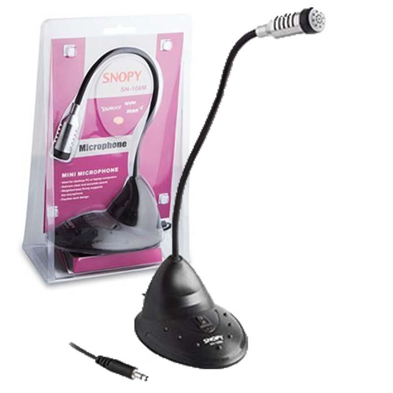 SNOPY SN-106M GÜMÜŞ/SİYAH MASAÜSTÜ BİLGİSAYAR MİKROFONU
