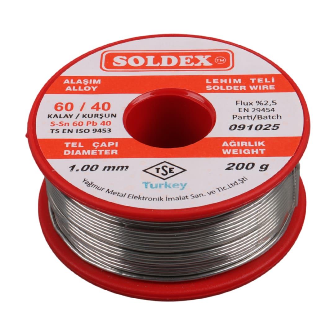 SOLDEX 1.00MM 200 GRAM KALIN LEHİM SN60 PB40 Fiyatı - Merter Elektronik