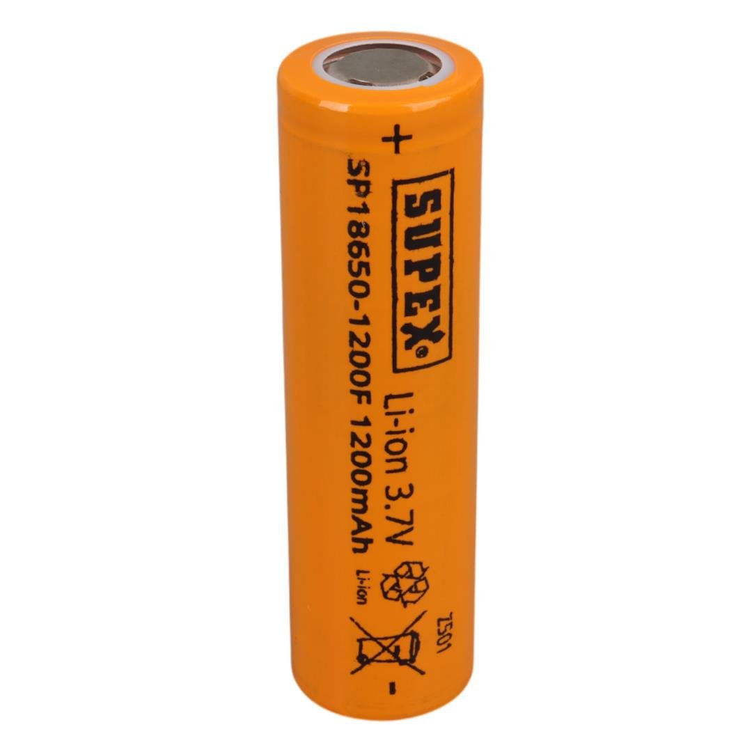 SUPEX SP 18650-1200F 3.7 VOLT LI-ION 1200 MAH DÜZ KAFA (BAŞLIKSIZ) ŞARJLI PİL Fiyatı - Merter Elektronik