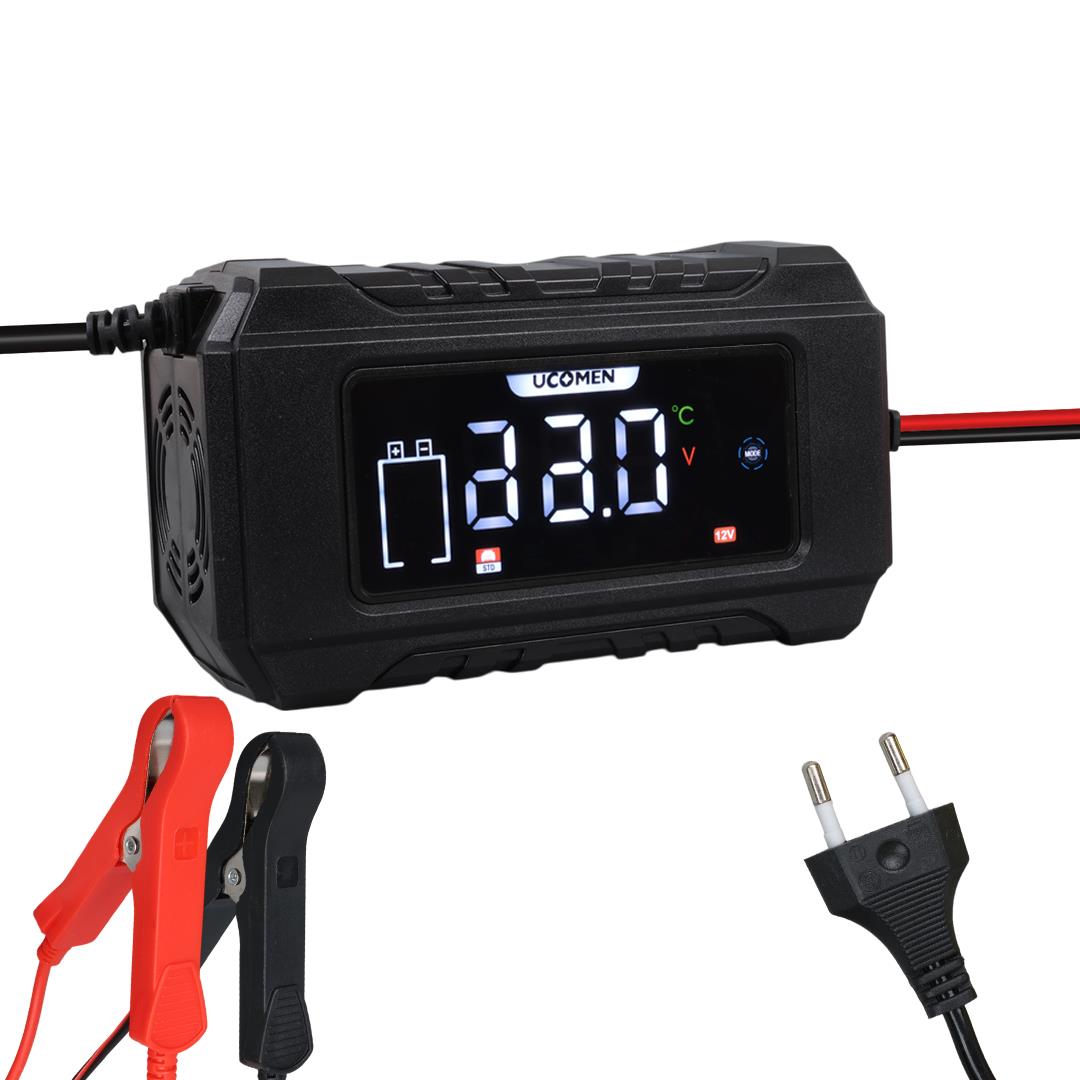 UCOMEN UC-C120501B 12V 6A SİYAH LCD GÖSTERGELİ AKILLI AKÜ ŞARJ CİHAZI
