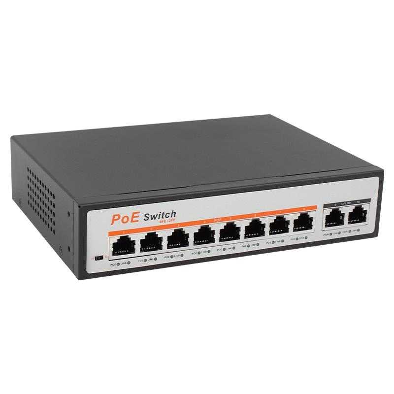 URANIUM POE-8002 2X UPLINK 8 PORT 10/100 MBPS 104 WATT POE SWITCH