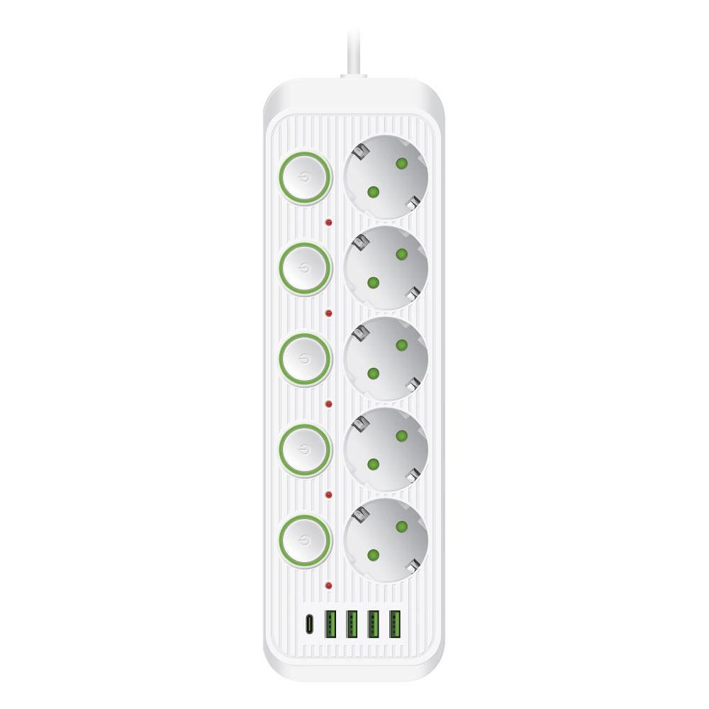 VEA VE-F75UW 5Lİ 4 USBLİ AYRI ANAHTARLI 1.5 METRE BEYAZ GRUP PRİZ