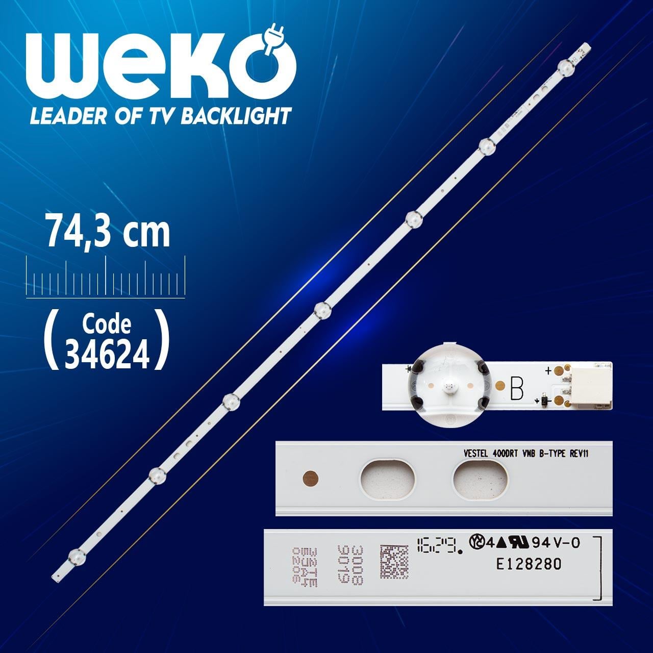 VESTEL 400DRT VNB B-TYPE REV08 - 74.3 CM 7 LEDLİ - (WK-197)