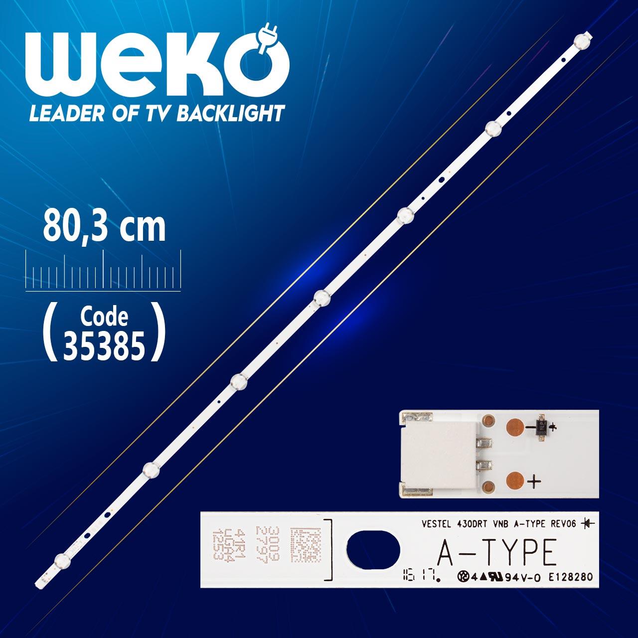 VESTEL 430DRT VNB A-TYPE REV06 - 7 LEDLİ 80.3 CM - (WK-425)