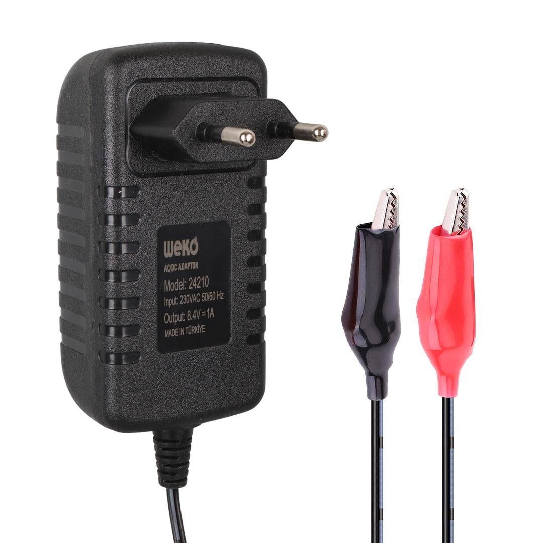 Weko 7.2 Volt - 1 Amper Krokodil Uçlu Priz Tipi Yerli Üretim Akü Şarj Adaptörü Fiyatı - Merter Elektronik