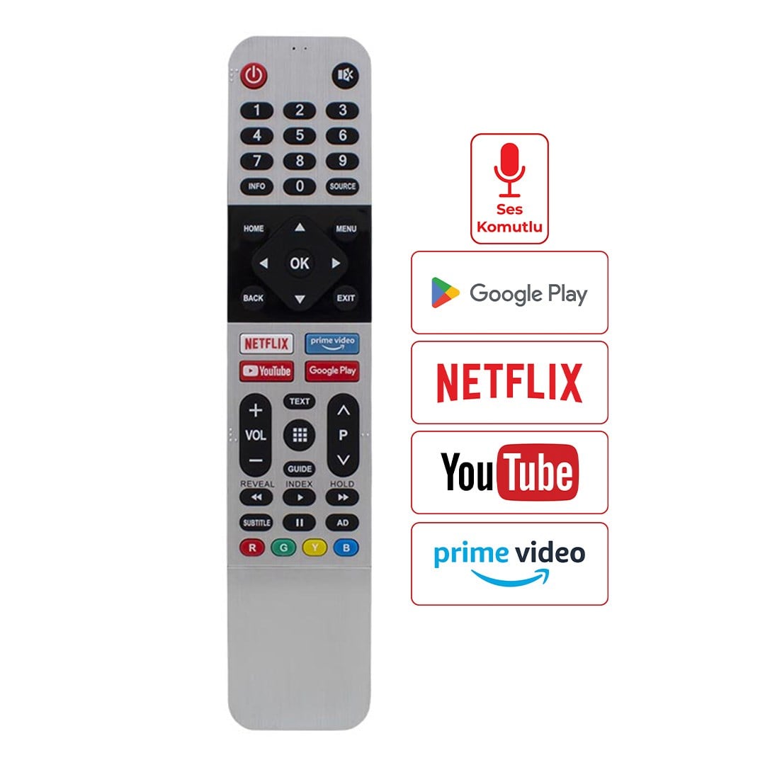 WEKO KL RM-L1659 ARÇELİK-BEKO-GRUNDIG NETFLIX-YOUTUBE-PRIME VIDEO-GOOGLE PLAY TUŞ LCD TV KUMANDA (SES KOMUTSUZ)
