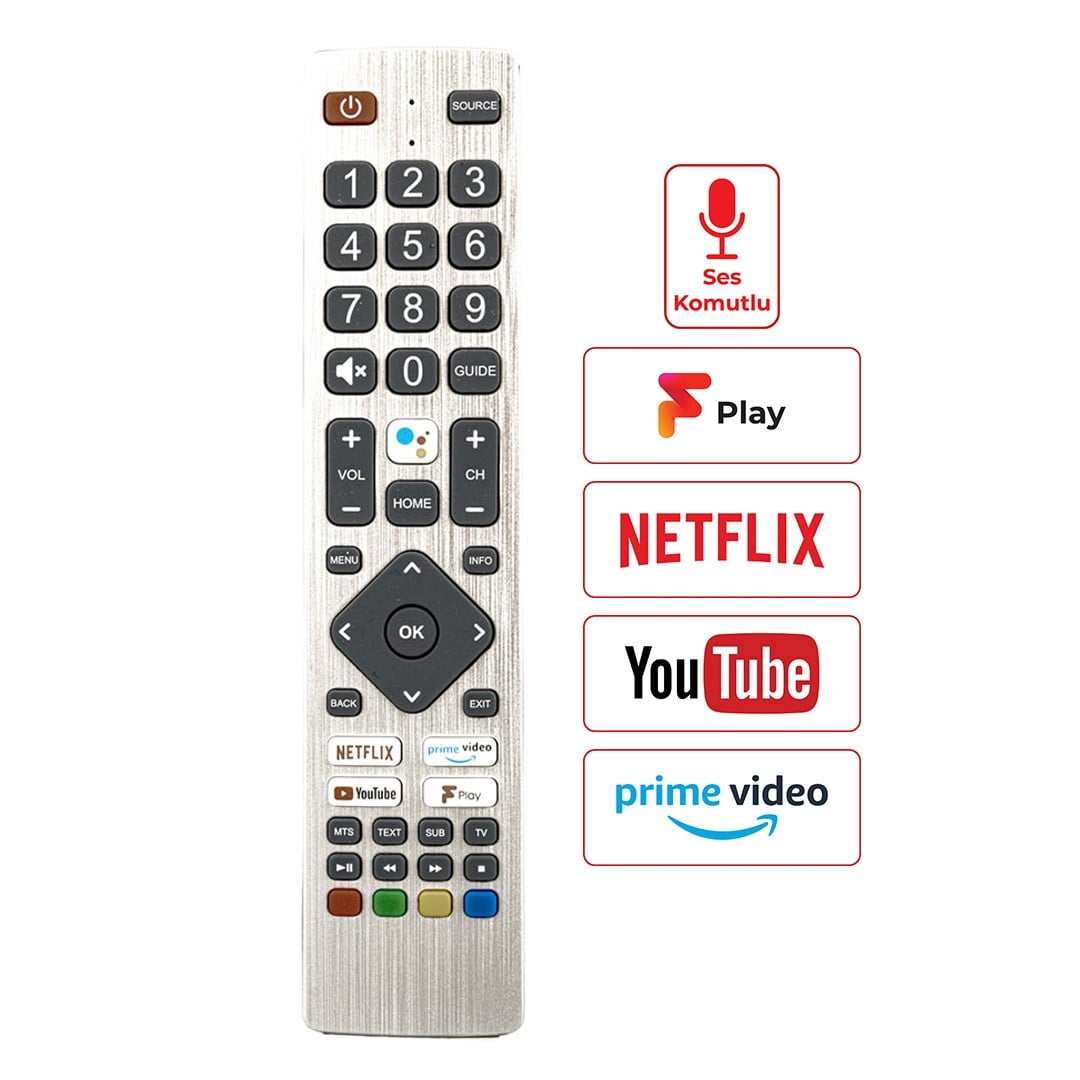 WEKO KL SHARP SH-V5 NETFLIX-PRIME VIDEO-YOUTUBE TUŞLU SES KOMUTLU LCD LED TV KUMANDA