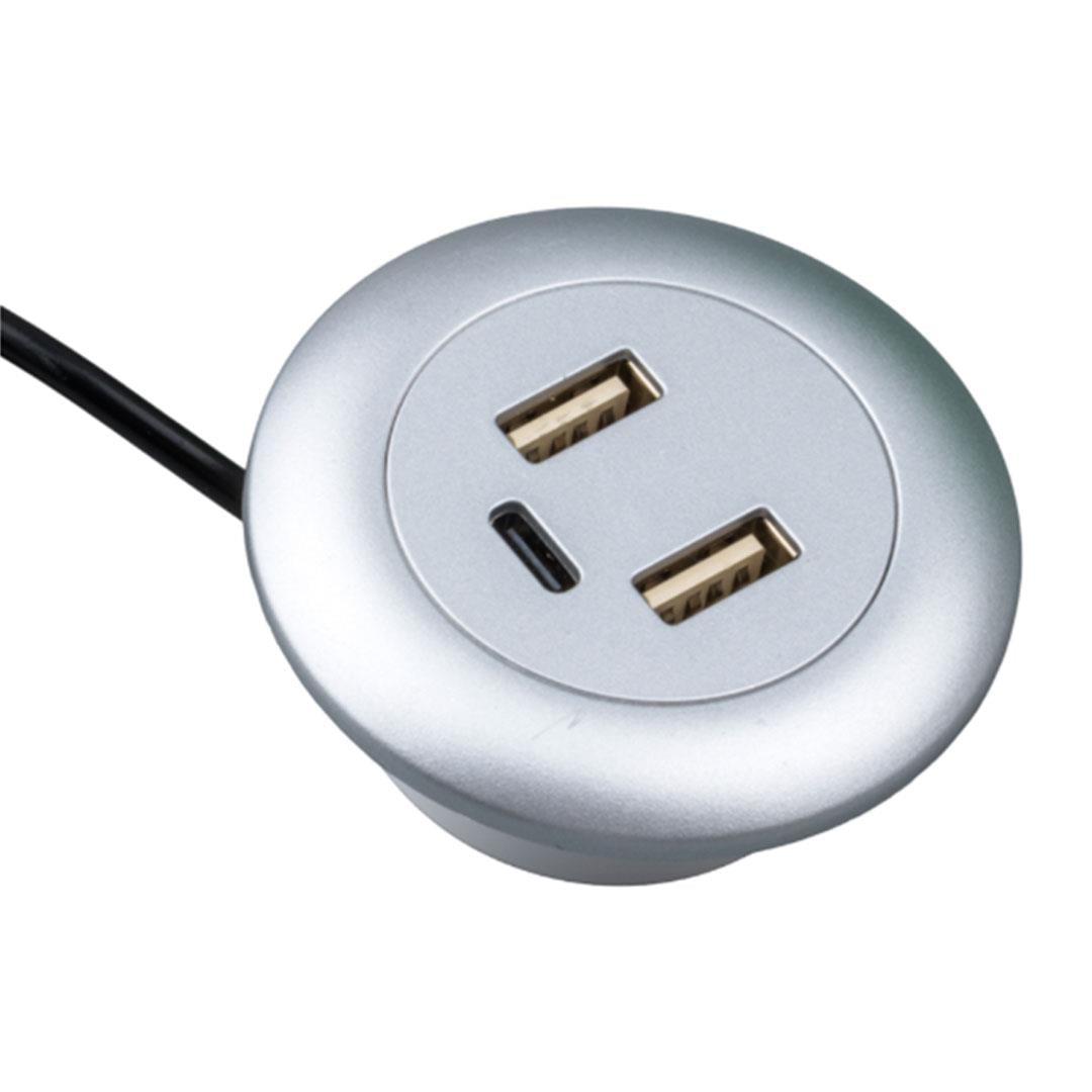 WEKO USB GİRİŞ GÖMME TİP 5V TYPE-C / 2* USB ÇIKIŞ MOBİLYA ŞARJ ÜNİTESİ MBLY-25468
