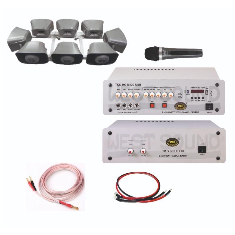 WESTSOUND 20 CM 200 WATT 8Lİ ARAÇ ÜSTÜ HOPARLÖR SEÇİM SETİ (12V-24V/400MT+400PDC AMFİLİ)