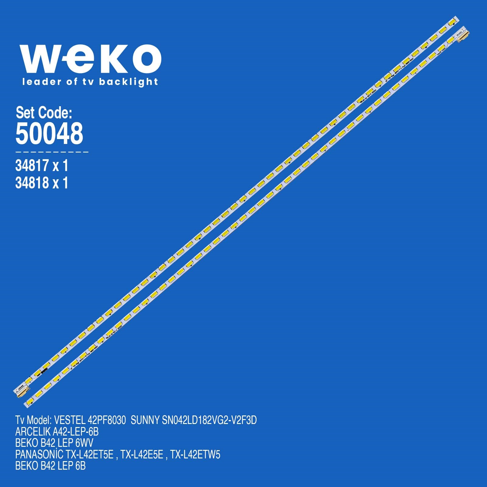 WKSET-5048 34817X1 34818X1 42'' V12 EDGE REV0.1 2 ADET LED BAR (48LED)