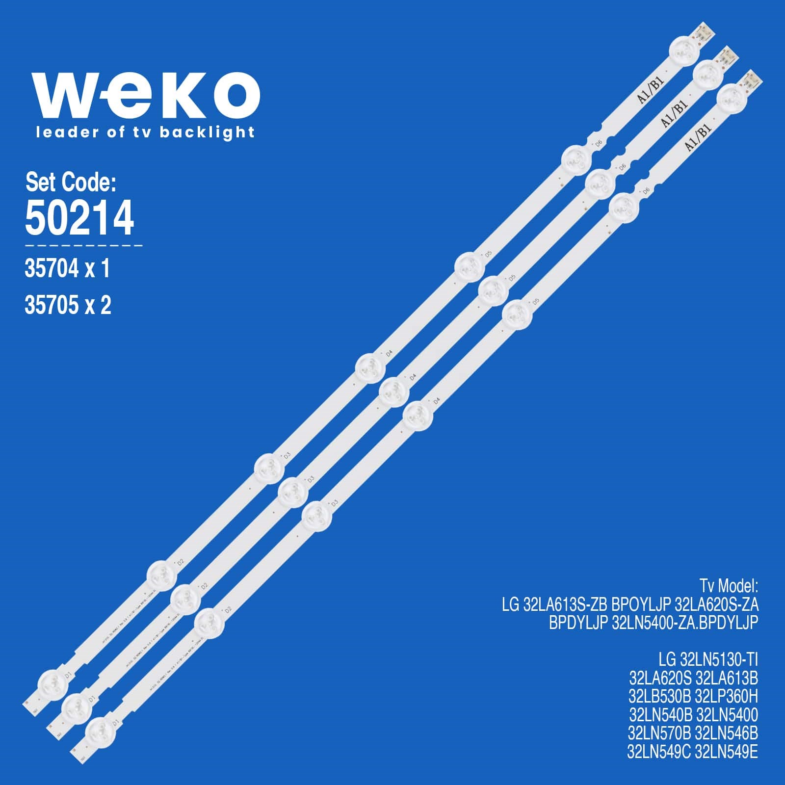 WKSET-5214 35704X1 35705X2 32'' V13 REV 0.0 3 ADET LED BAR (BİRLEŞTİRİLMİŞ)
