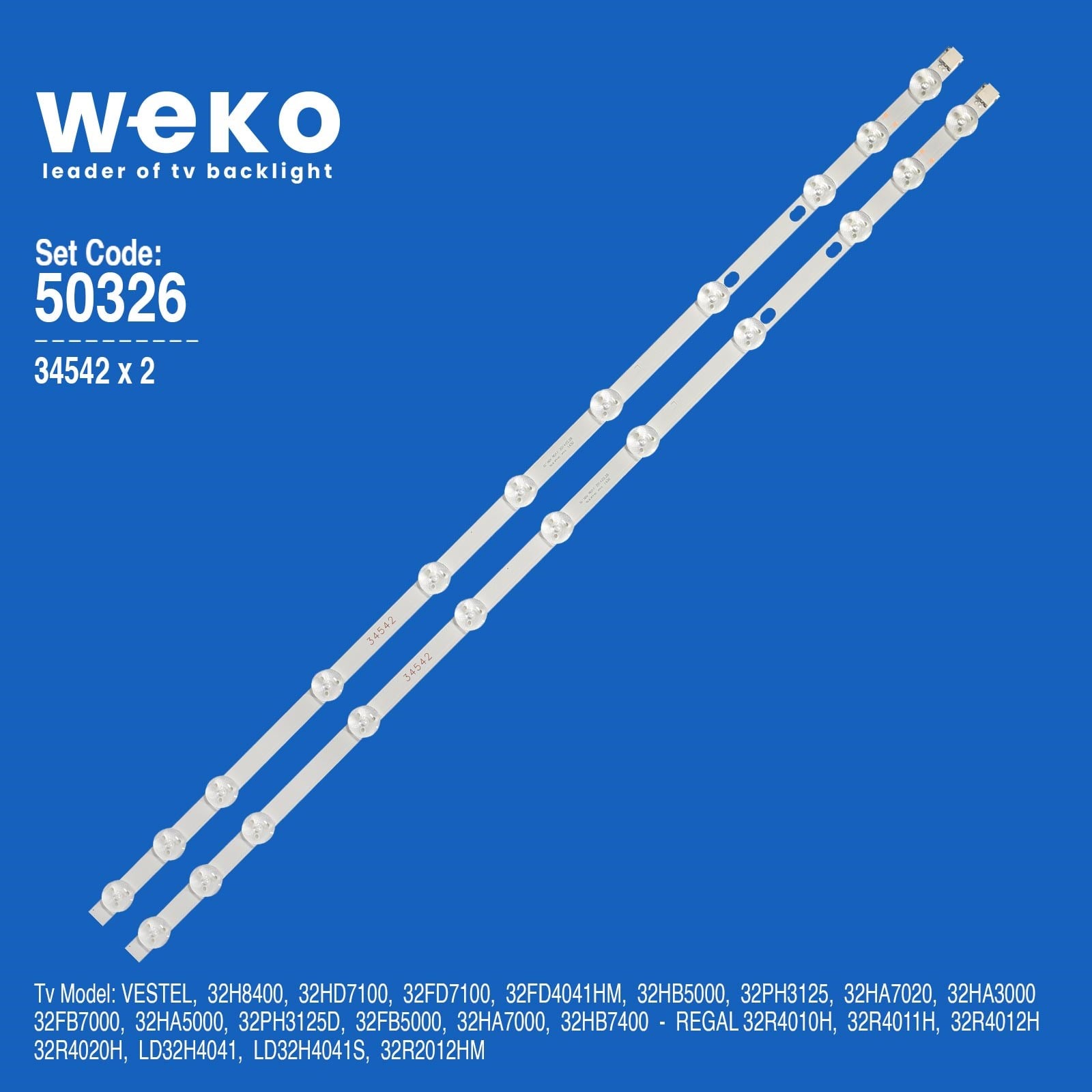 WKSET-5326 34542X2  32'' NDV REV1.1 2 ADET LED BAR