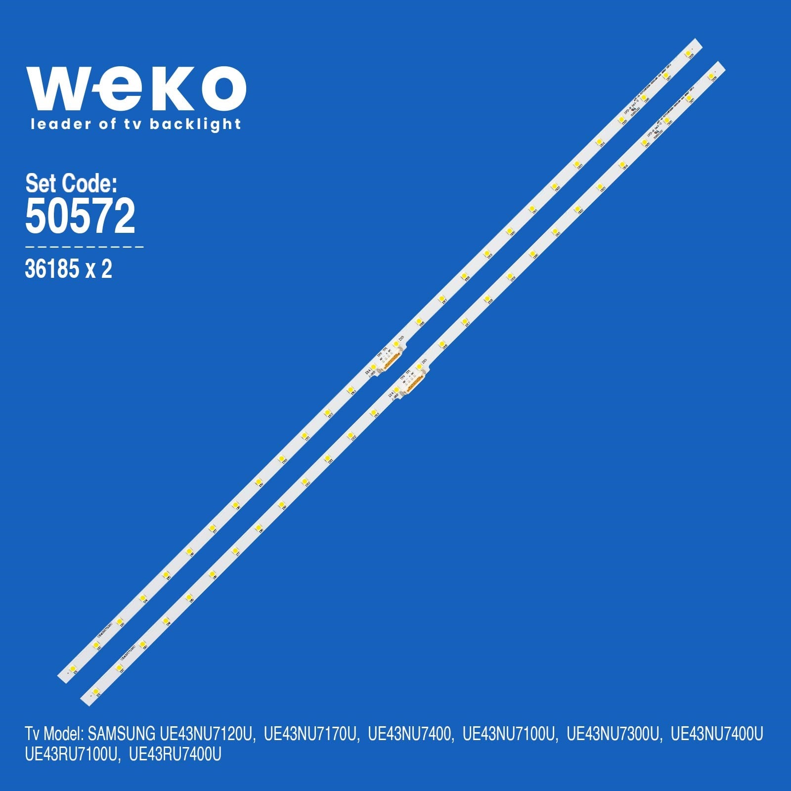 WKSET-5572 36185X2 AOT_43_NU7100F_2X28_3030C 2 ADET LED BAR (28LED) (6V)