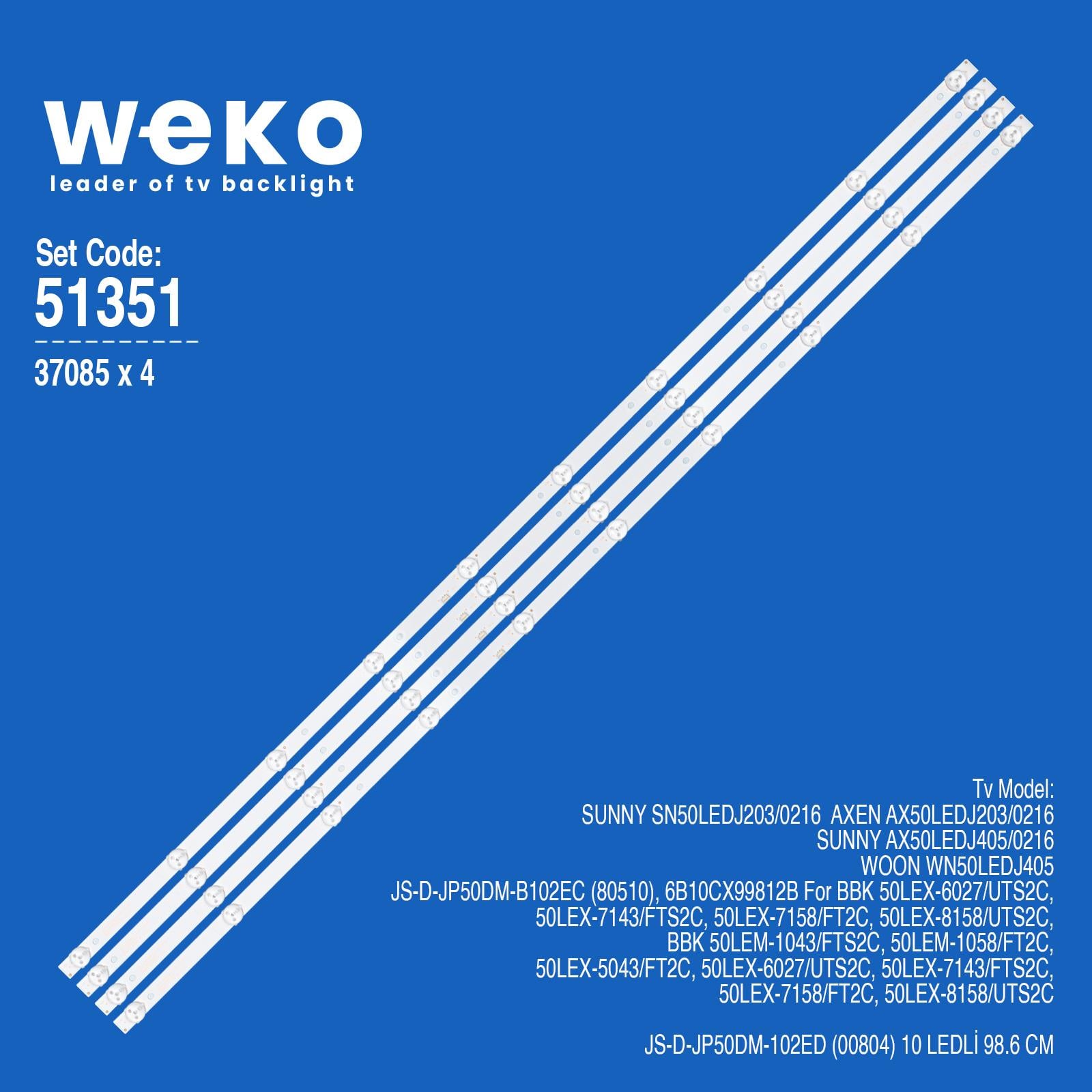 Wkset-6351 37085X4 Js-D-Jp50Dm-102Ed (00804)  4 Adet Led Bar 3V Fiyatı - Merter Elektronik
