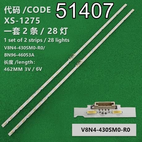 WKSET-6407 37135X2 V8N4-430SM0-R0 171219 BN96-46053A  2 ADET LED BAR 3V (28LED)