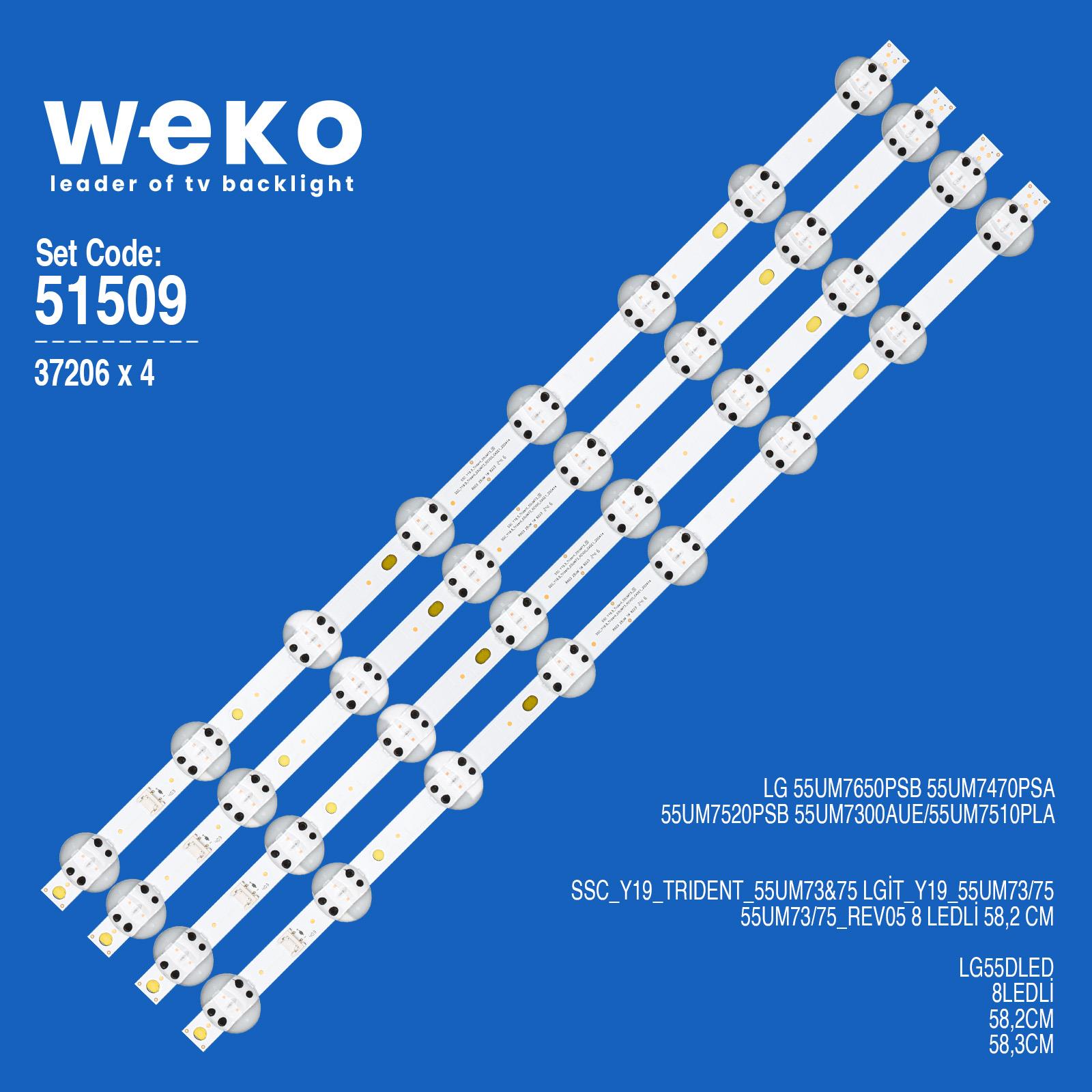 Wkset-6509 37206X4 Ssc_Y19_Trıdent_55Um73 75 Lgit_Y19_55Um73/75 4 Adet Led Bar Fiyatı - Merter Elektronik