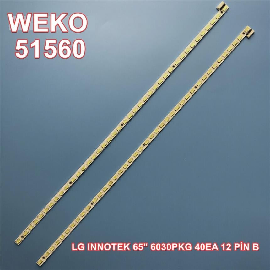 WKSET-6560 34672X1 34673X1 LG INNOTEK 65 6030PKG 40EA 12 PİN B/C 2 ADET LED BAR (40LED)
