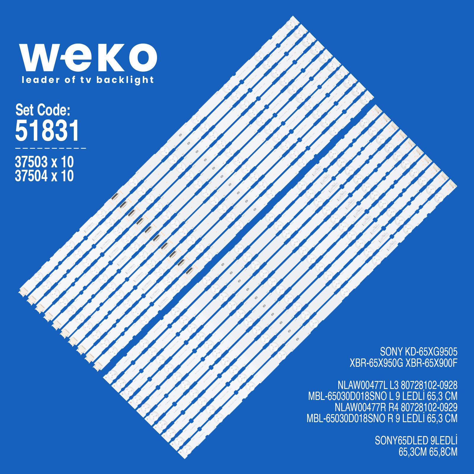 Wkset-6831 37503X10 37504X10  Nlaw00477L/R 20 Adet Led Bar Fiyatı - Merter Elektronik