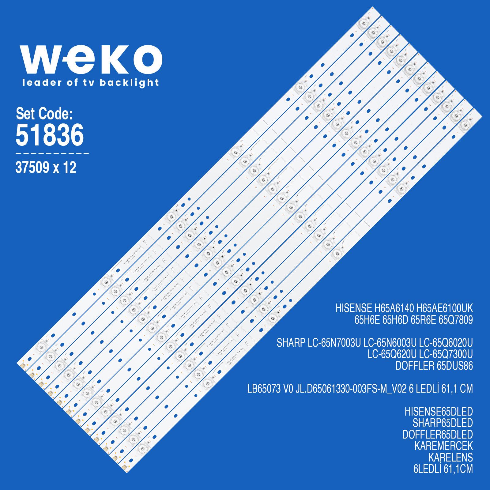 Wkset-6836 37509X12 Lb65073 V0 Jl.D65061330-003Fs-M_V02  12 Adet Led Bar 3V Fiyatı - Merter Elektronik