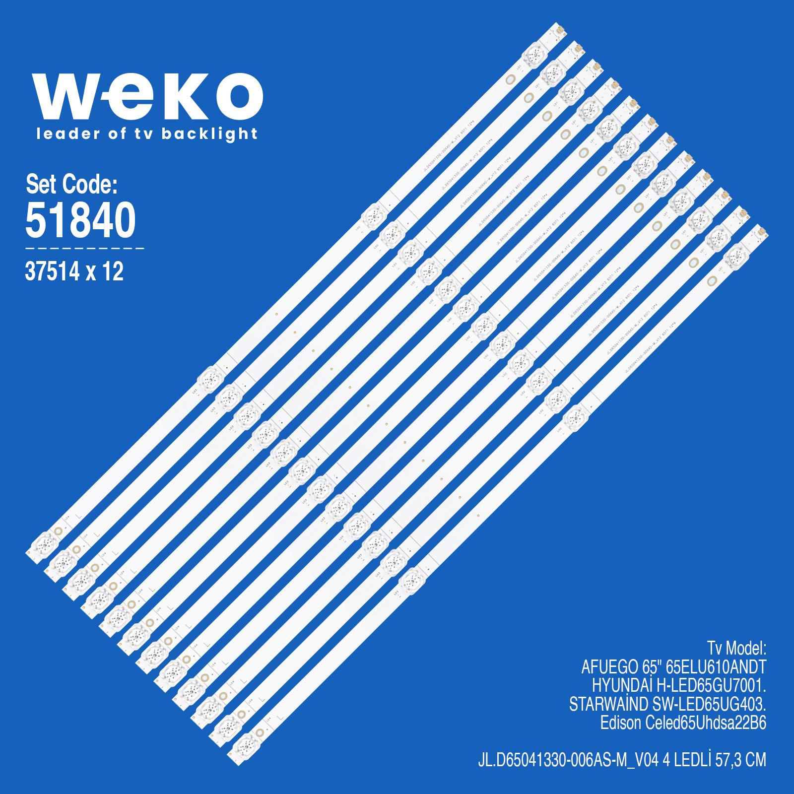 Wkset-6840 37514X12 Jl.D65041330-006As-M_V04 12 Adet Led Bar 3V Fiyatı - Merter Elektronik