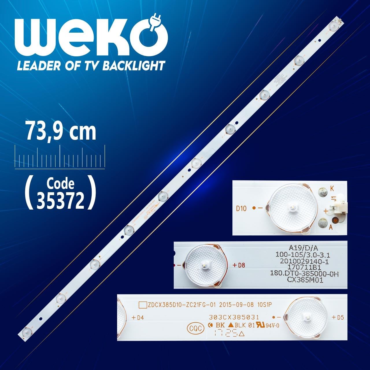 ZDCX385D10-ZC21FG-01 - 303CX385031 - A19/C/A 100-105/3.1-3.2 - 10 LEDLİ 73.8 CM - (WK-979)