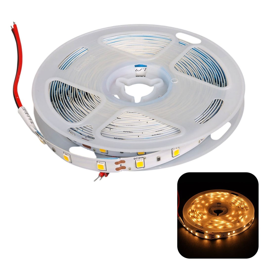 ZMR ZMR-601 3000K 12 VOLT TEK ÇİPLİ GÜN IŞIĞI İÇ MEKAN SİLİKONSUZ 60 LED 5 METRE ŞERİT LED (2835)