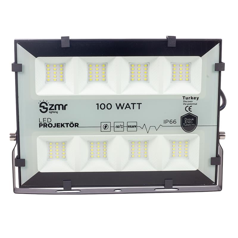 ZMR ZMR-PJ-04 100 WATT - 220 VOLT 6500K IP66 150* IŞIK AÇISI DRIVERLI BEYAZ KASA LED PROJEKTÖR