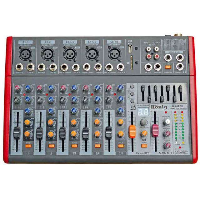 König K-802 FX 8 Kanal Dec Mixer Fiyatı - Merter Elektronik