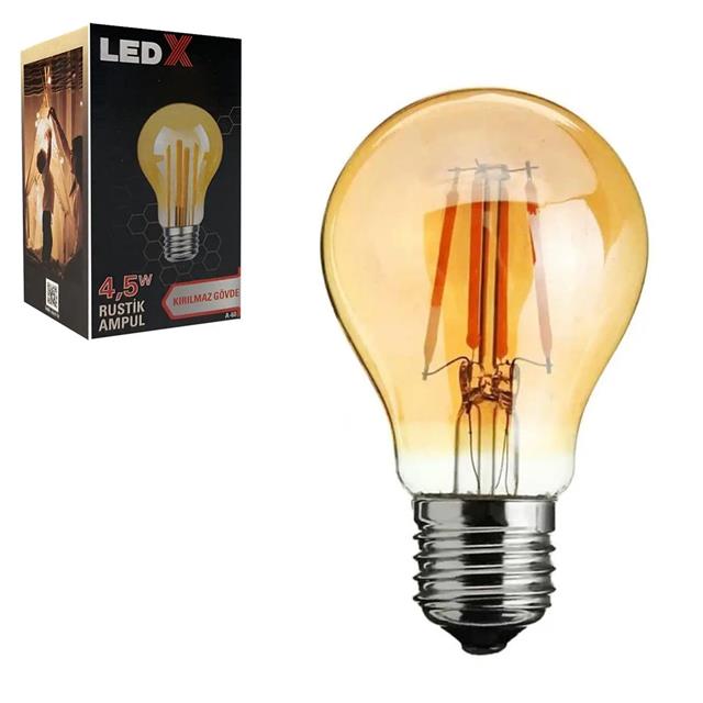 Ledx A-60 Kırılmaz Gövde 4,5 Watt Rustik Ampul