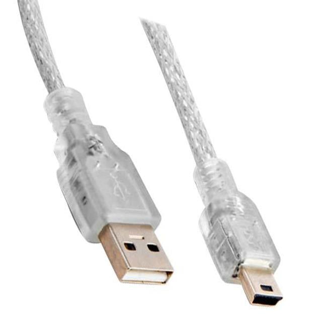 Powermaster PM-18612 Şeffaf USB 2.0 A Erkek – Mini USB 5 Pin 3 Metre Veri Aktarım ve Şarj Kablosu