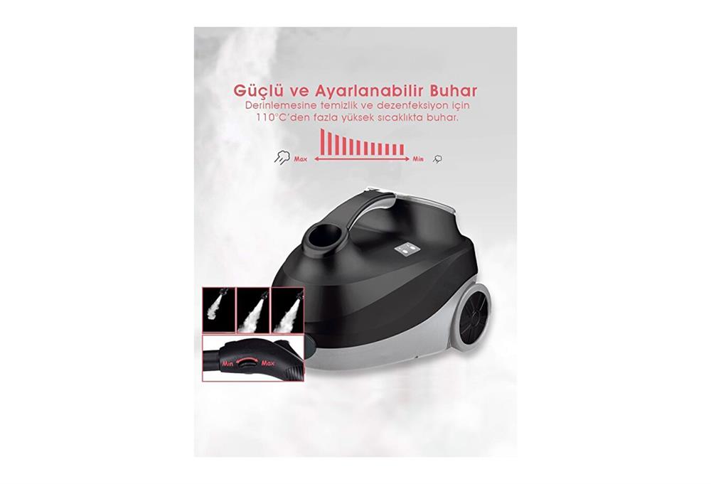 Pirantech Cb-107c Buharlı Temizlik Makinası Siyah