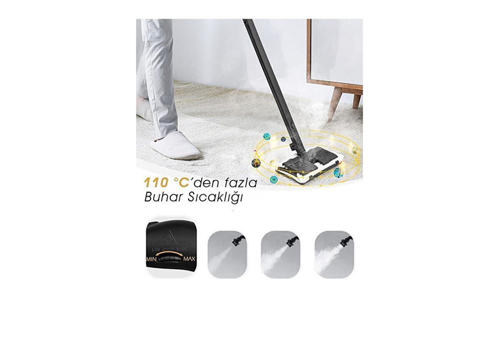 Pirantech Cb-107c Buharlı Temizlik Makinası Siyah
