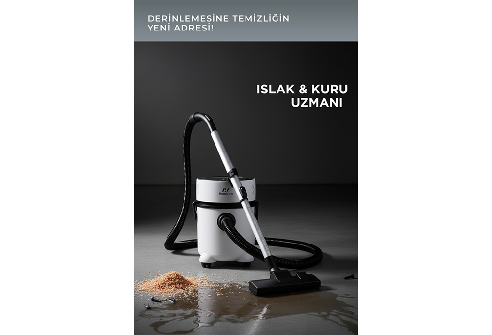 Pirantech Es-07 Panda Islak & Kuru Elektrikli Süpürge | 1000W Güçlü Motor | Hepa Filtreli