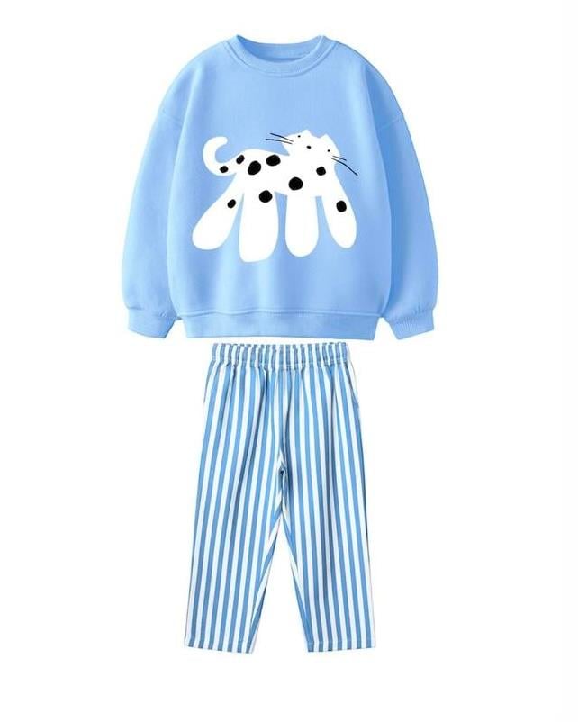 Unisex Çocuk Pamuklu  Baskılı Takım 