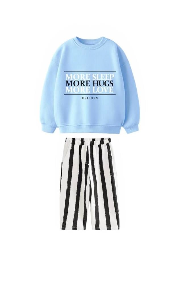 Erkek Çocuk Baskılı 3 İplik Şardonsuz  Kanvas Pantolon Takım