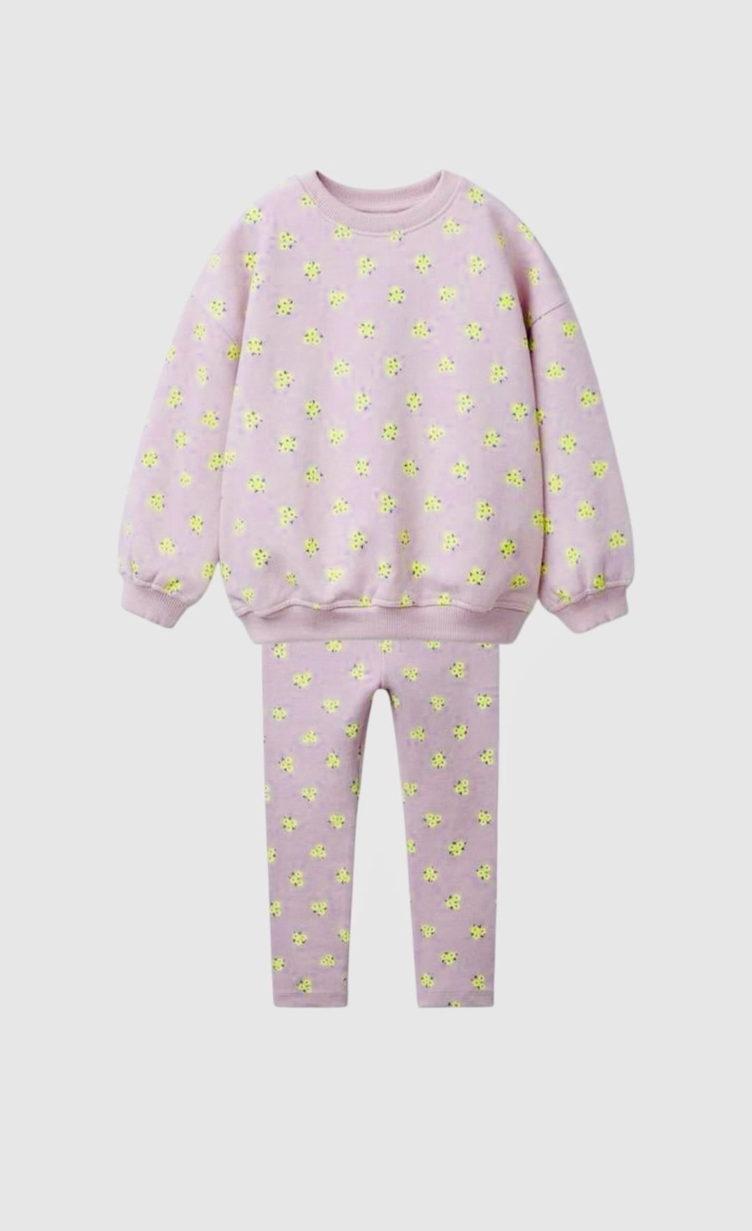 Kız Çocuk Pamuklu  Baskılı Takım 