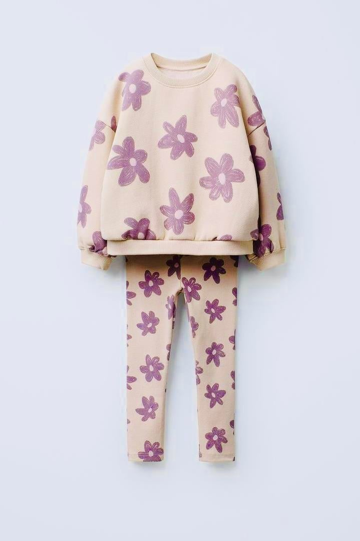 Kız Çocuk Pamuklu  Baskılı Takım 